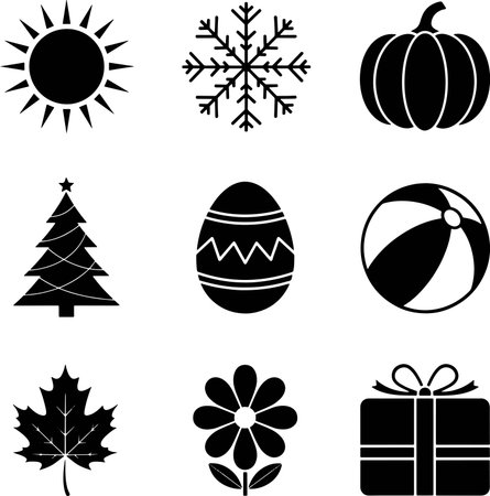 Vector set of icons on the theme of Christmas and New Year.のイラスト素材