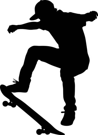 Skateboarder on a white background. Vector illustration. EPS 10のイラスト素材