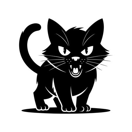 Black cat icon isolated on a white background. Vector illustration for your designのイラスト素材