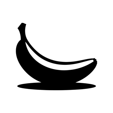banana fresh fruit icon vector illustration design graphic silhouette black and whiteのイラスト素材