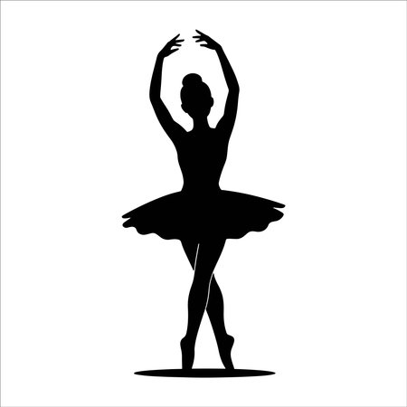 Silhouette of a ballerina on a white background.のイラスト素材