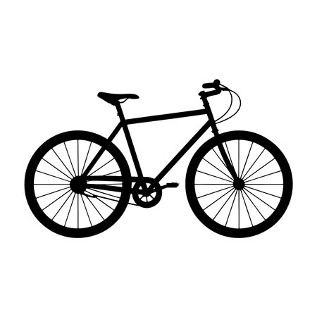 bicycle icon over white background, vector illustration. silhouette style designのイラスト素材