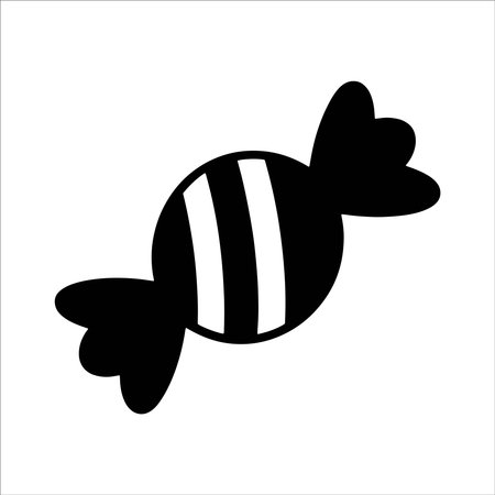 Candy icon. Vector illustration, flat design. Black and whiteのイラスト素材
