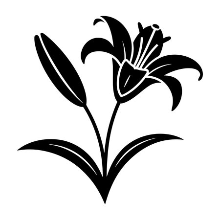Beautiful lily flower icon. Simple illustration of beautiful lily flower vector icon for webのイラスト素材