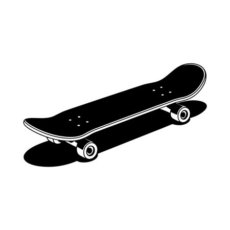 Skateboard vector icon.Black vector icon isolated on white background skateboard.のイラスト素材