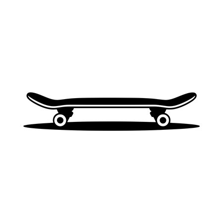 skateboard icon over white background, silhouette style, vector illustrationのイラスト素材