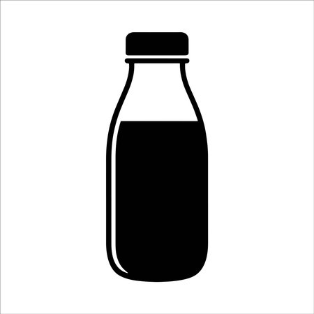 bottle of milk vector icon on white background, vector illustration.のイラスト素材