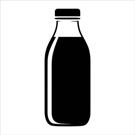 bottle of milk on a white background, vector illustration, EPS10のイラスト素材