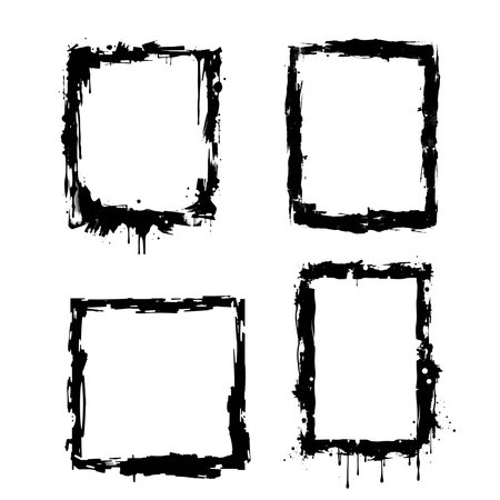 Set of grunge frames. Grunge design elements. Vector illustration.のイラスト素材