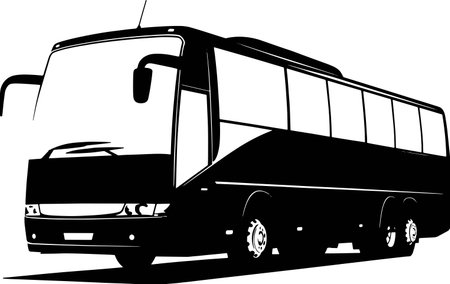 Big bus.Vector illustration ready for vinyl cutting.Vinyl Ready.のイラスト素材