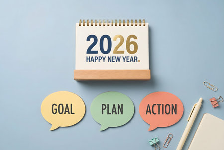 New year resolutions and goals for the new year 2016 with copy spaceの素材