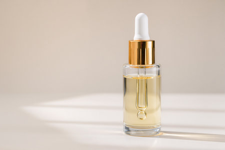 Cosmetic bottle with pipette on white background. Skin care concept.の素材