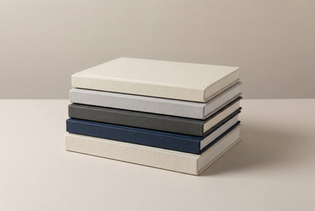 Stack of books on a white background. Back to school concept.の素材