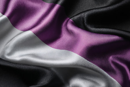 Smooth elegant black silk or satin texture can use as backgroundの素材