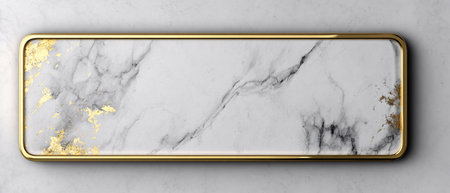 Marble background with golden frame. 3d rendering, 3d illustration.の素材