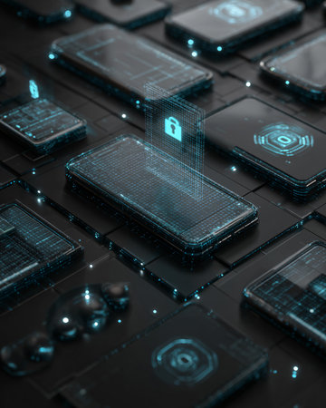 Cyber security concept. 3d illustration of cyber security concept.の素材