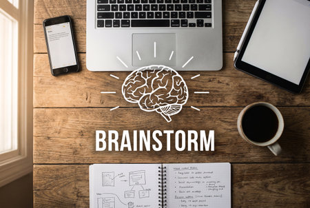 Brainstorming Brainstorming Ideas Light Bulb Graphic Word Graphicの素材