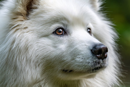 Portrait of a Samoyed dog, close-up.の素材