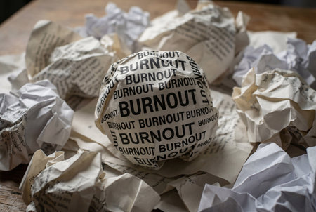Crumpled paper ball with the words Burnout and Burnoutの素材
