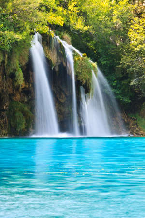 Plitvice Park Waterfall in Croatiaの写真素材
