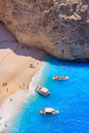 Navagio Zakynthos, Greece  Words most famous beach and shipwreckのeditorial素材