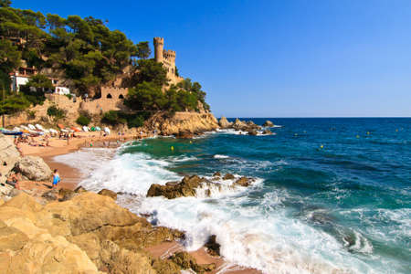 Costa Brava Castle Sant Joan in Lloret de Mar, Catalonia, Spainのeditorial素材
