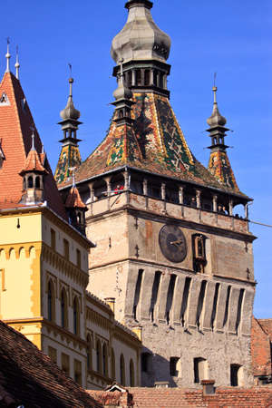 The Clock Tower in Sighisoara, Transylvania - Romaniaのeditorial素材