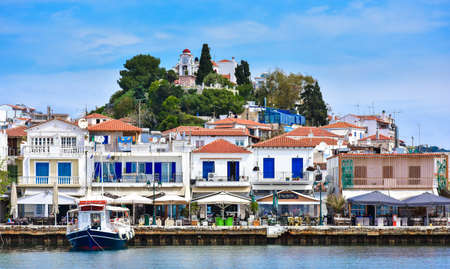 Skiathos town on the Skyathos island, Greece. Important tourist destinationのeditorial素材