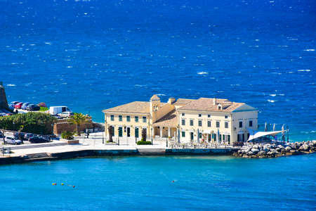 Corfu Town view from the old citadel venetian fortress to the new town.のeditorial素材
