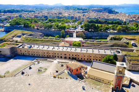 Corfu town aerial view, Corfu Island, Greece