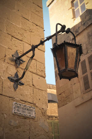 Typical Maltese architecture detail in Mdina city - Maltaの写真素材