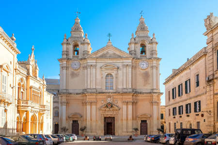 Mdina also known as Medina - Malta. Old town center, famous cathedralのeditorial素材