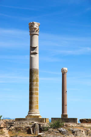 The old Roman empire ruins in Carthage - Tunisiaの写真素材