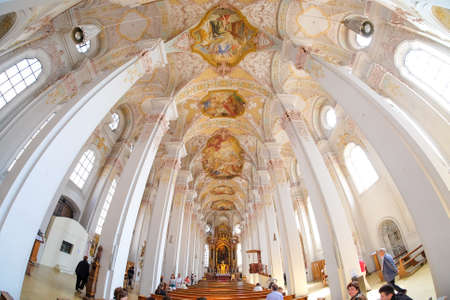 Munich, Germany, Sept. 2015: cathedral interior and important touristic attraction.のeditorial素材