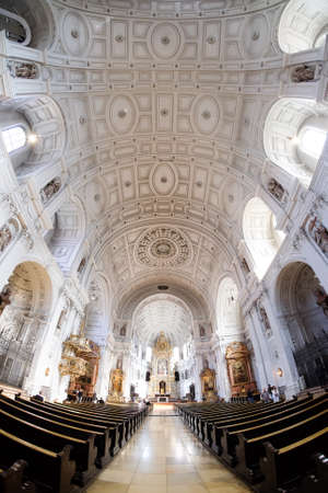 Munich, Germany, Sept. 2015: cathedral interior and important touristic attraction.のeditorial素材