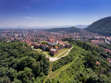 Brasov fortress aerial viewのeditorial素材