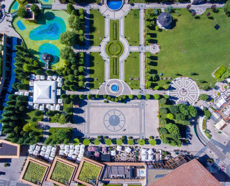Iasi city centre gardens, Moldova, Romaniaのeditorial素材