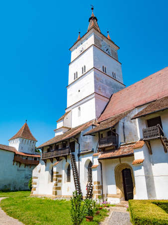 Harman Church Tower, Transylvania, Romaniaのeditorial素材