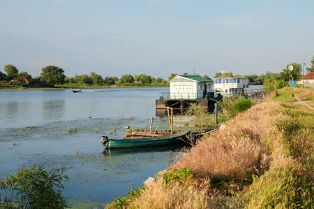 Mila 23, Romania, June 2017: Mila 23 fishing boats in Danube Deltaのeditorial素材
