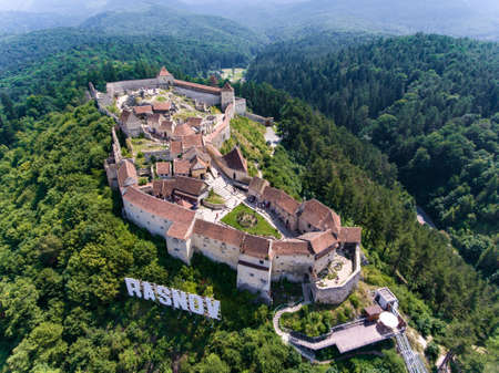 Rasnov Fortress in Brasov, Transylvania, Romaniaのeditorial素材