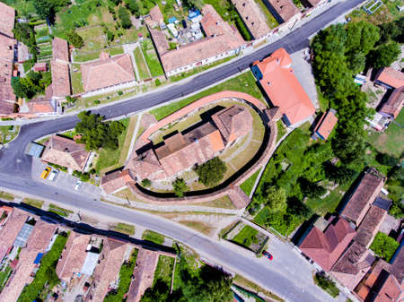 Valea Viilor Transylvania Romania panoramic aerial viewのeditorial素材