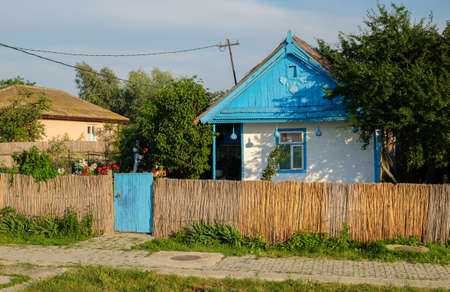 Mila 23, Romania, June 2017: traditional house in Mila 23 fishermans village in Danube Deltaのeditorial素材