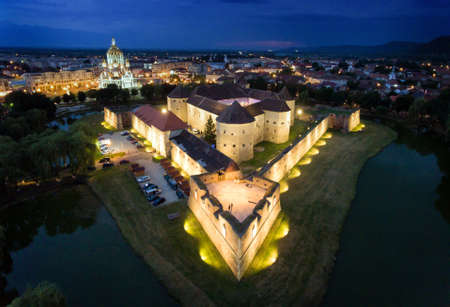 Fagaras Fortress aerial viewのeditorial素材