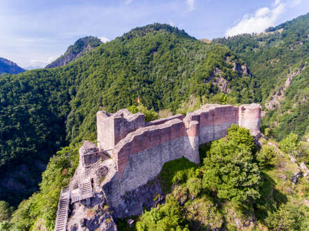 Fortress Poenari in Transylvania, one of the castles of Vlad the Impalerのeditorial素材