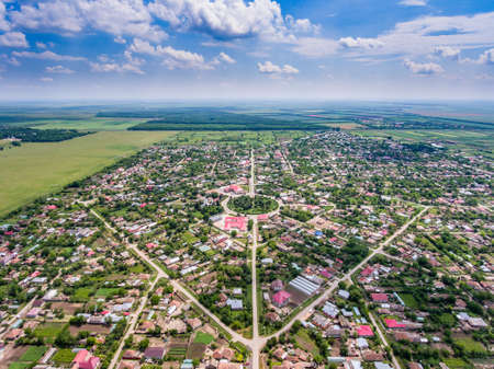 Perisoru village in Calarasi County, Romania aerial view
