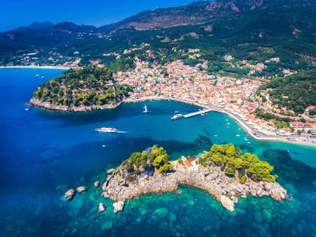 Parga Panagia Island as seen from above, Epirus Region, Greeceのeditorial素材