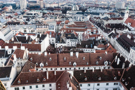 Wien city skyline aerial viewの写真素材