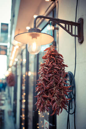 Hungarian Paprika on display at a street food festival in Budapest, Hungary