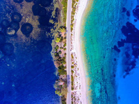 Lefkada Greece hidden beach near Lefkas Townの写真素材