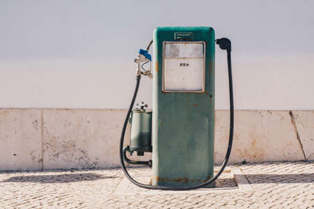 Aged and worn vintage gas oil pumpの写真素材